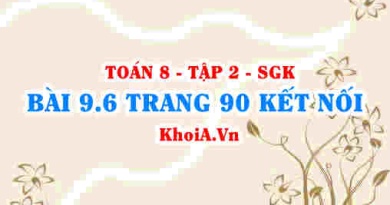 Bài 9.6 trang 90 Toán 8 Kết nối tri thức Tập 2
